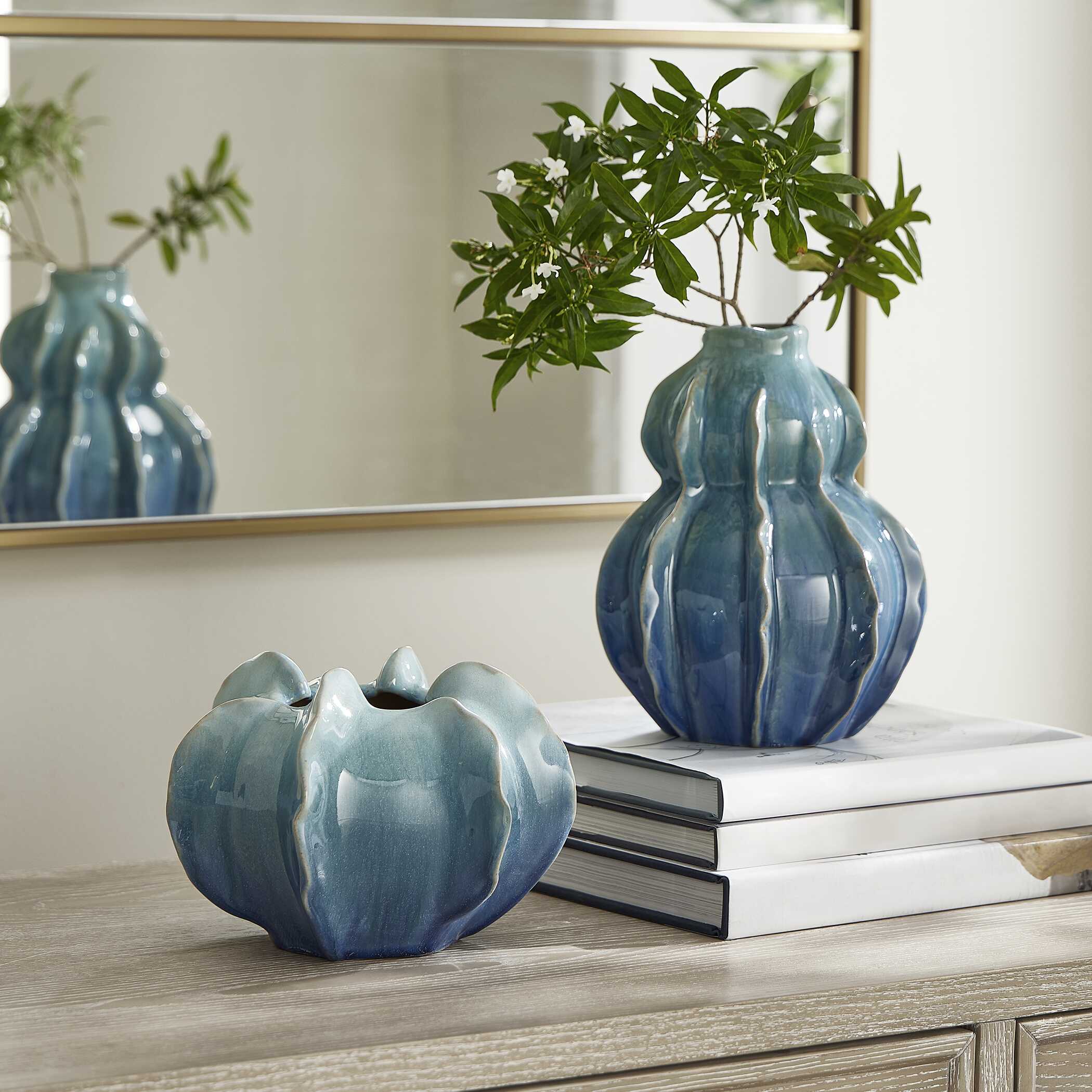 UTTERMOST社製 Ocean Wave花瓶2個組 UTT-18263