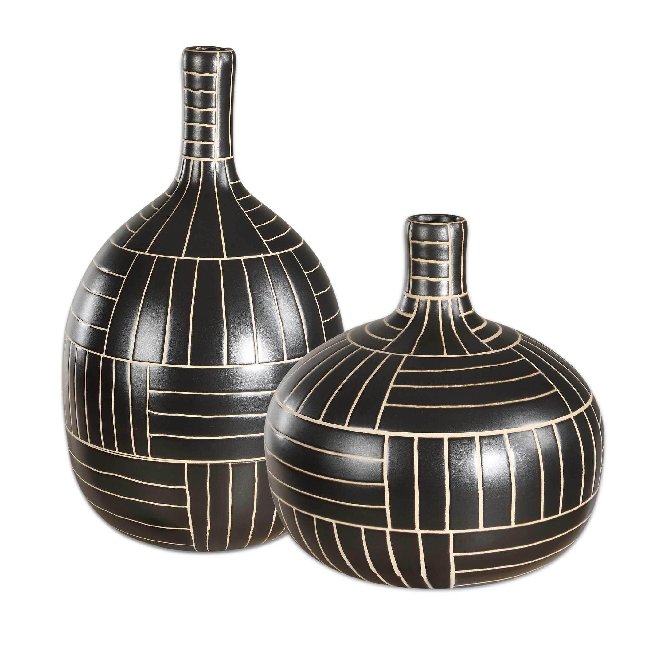 UTTERMOST社製 Graphite花瓶2個組
