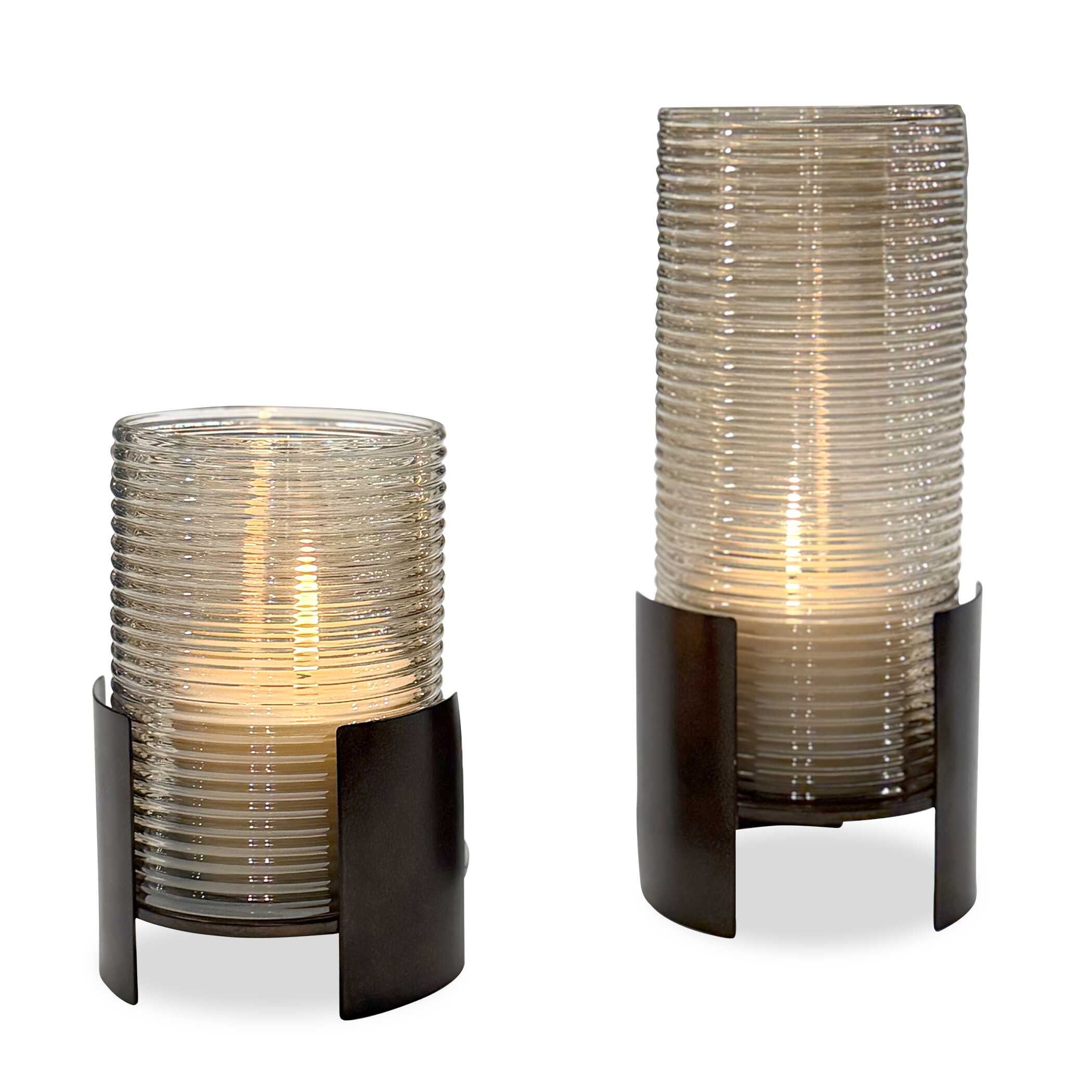 UTTERMOST社製 Fluted Fireキャンドルホルダー2個組