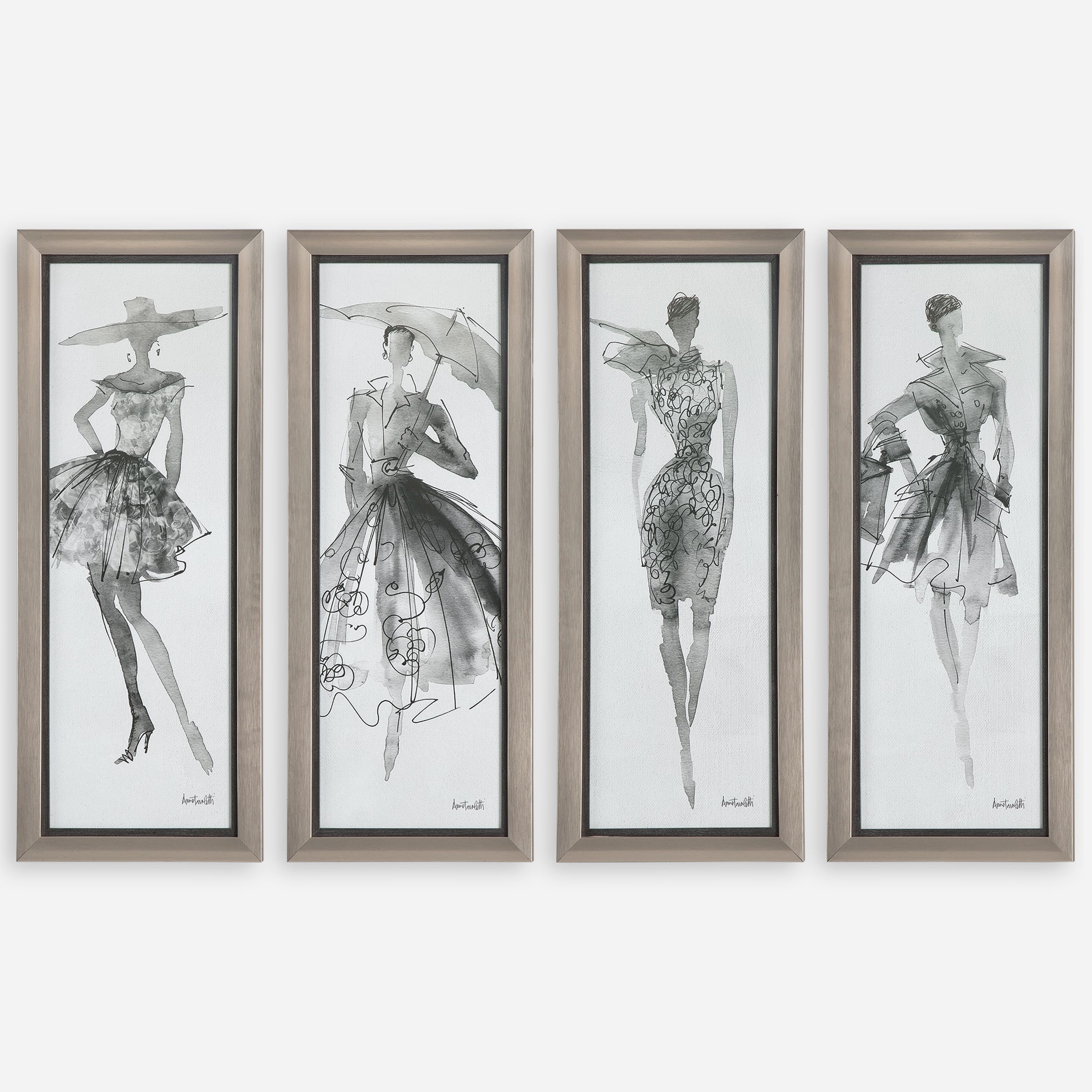 UTTERMOST社製 Fashion Sketchbook絵画・印刷4個組