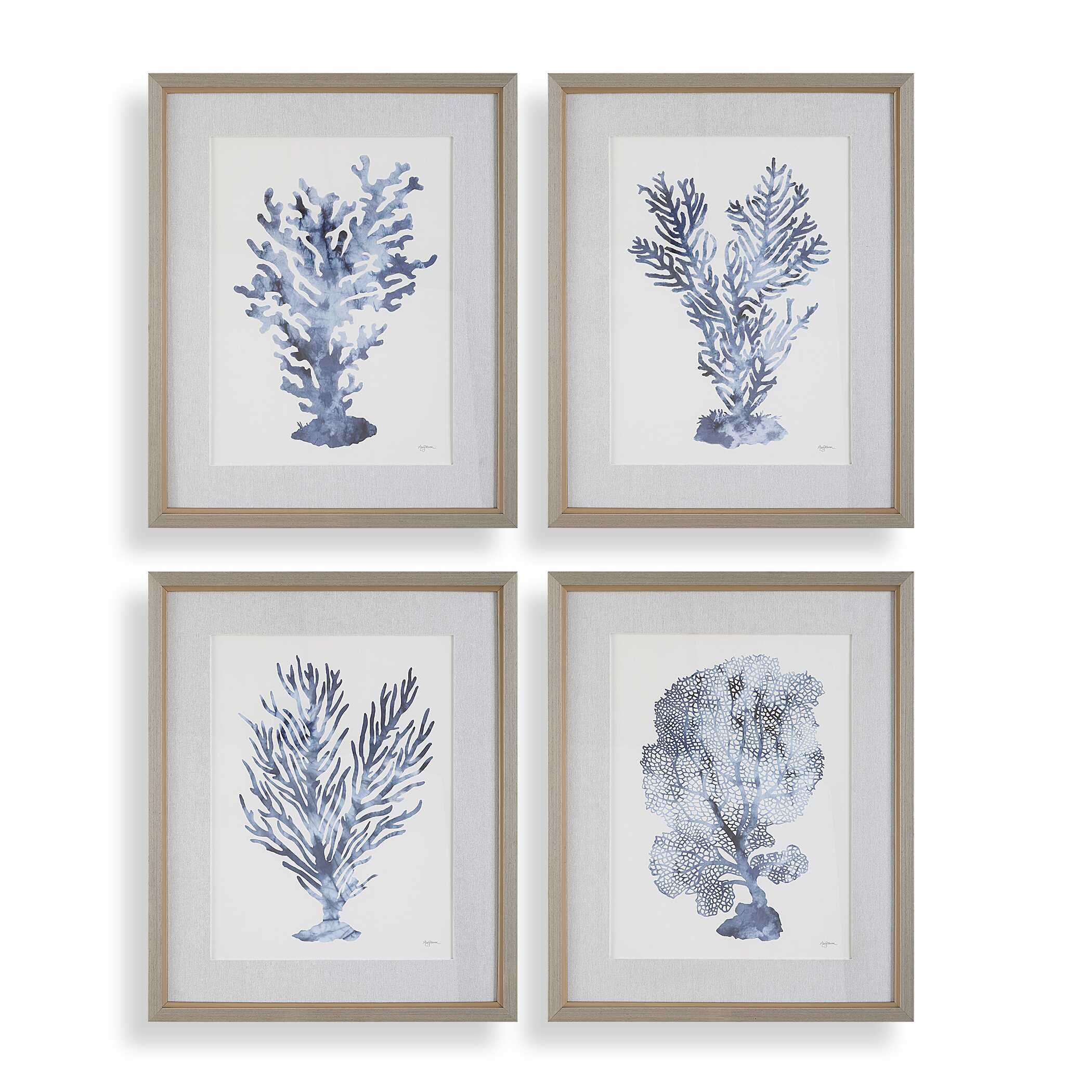 UTTERMOST社製 Shibori Coral絵画・印刷4個組