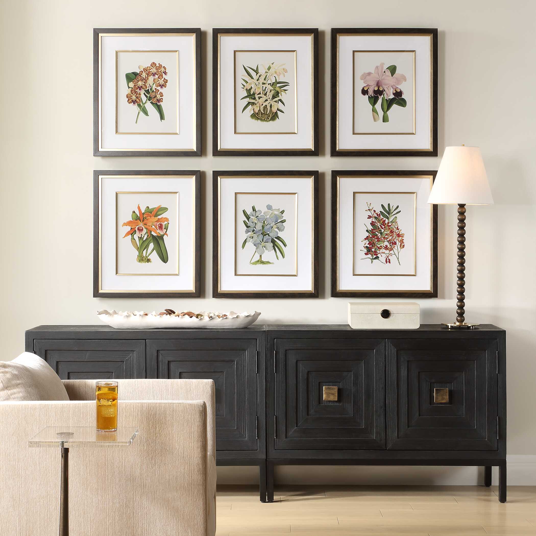 UTTERMOST社製 Orchid絵画・印刷6個組 UTT-32447 - マストレ海外事業部