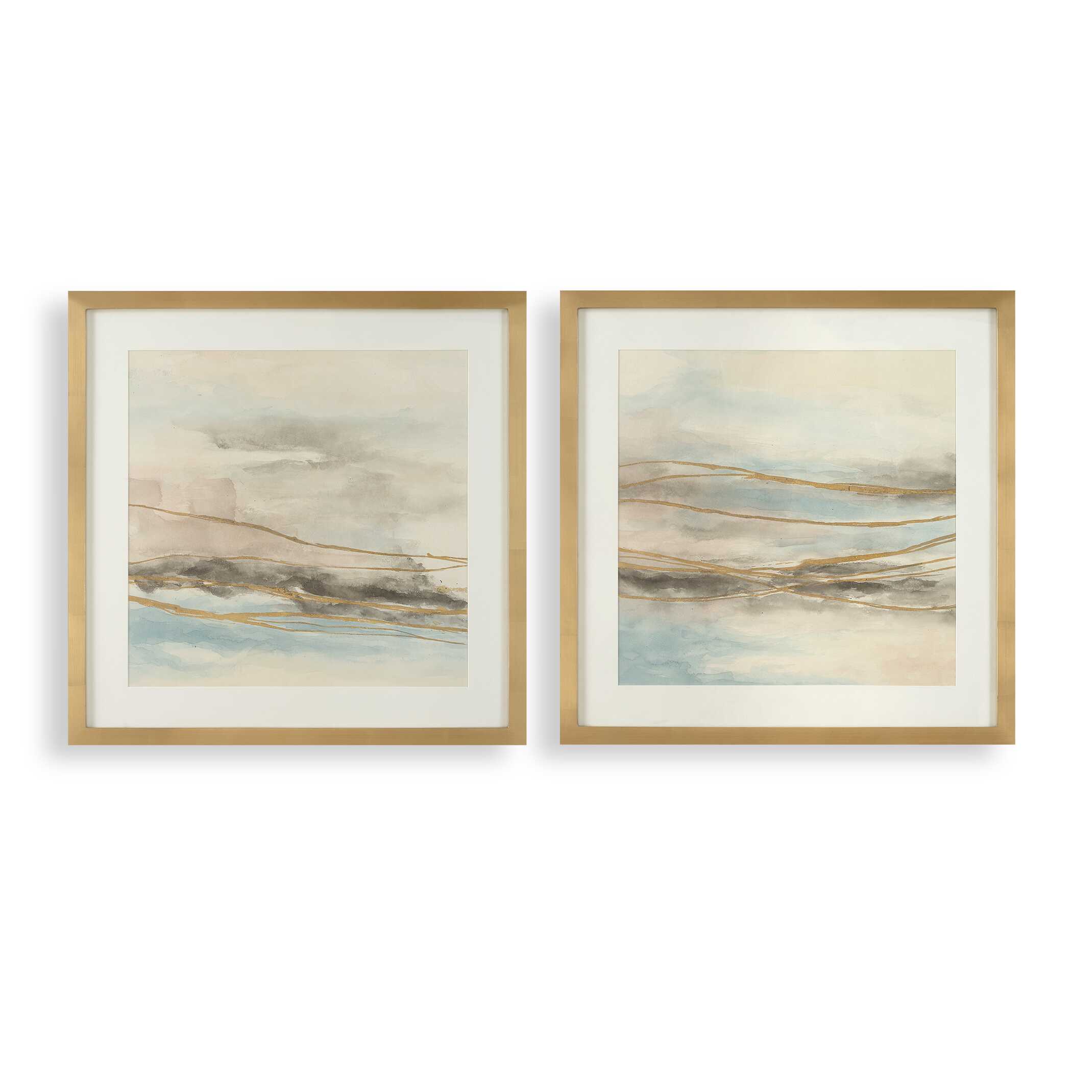 UTTERMOST社製 So Golden絵画・ハンドペイント2個組