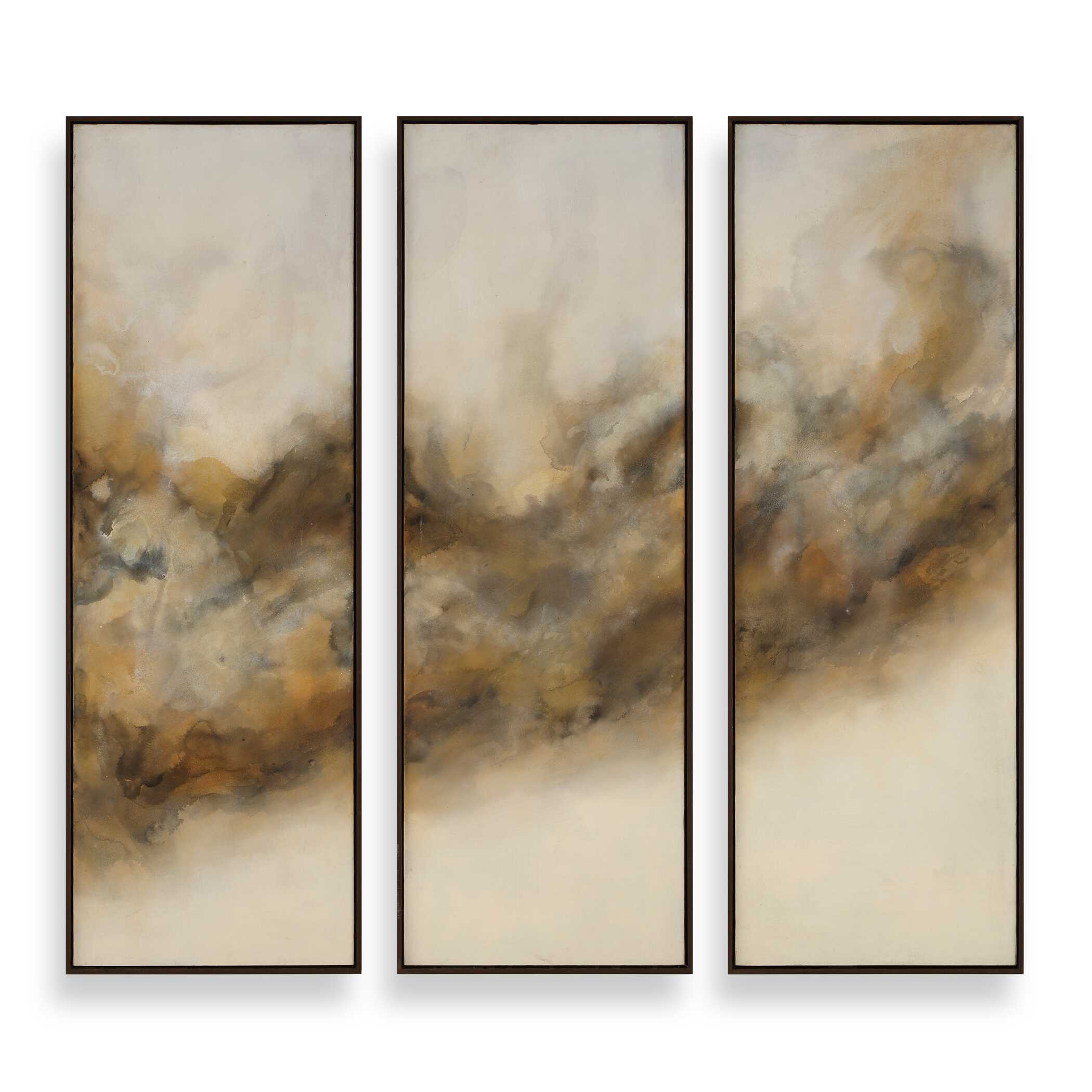 UTTERMOST社製 Smoke Break絵画・ハンドペイント3個組