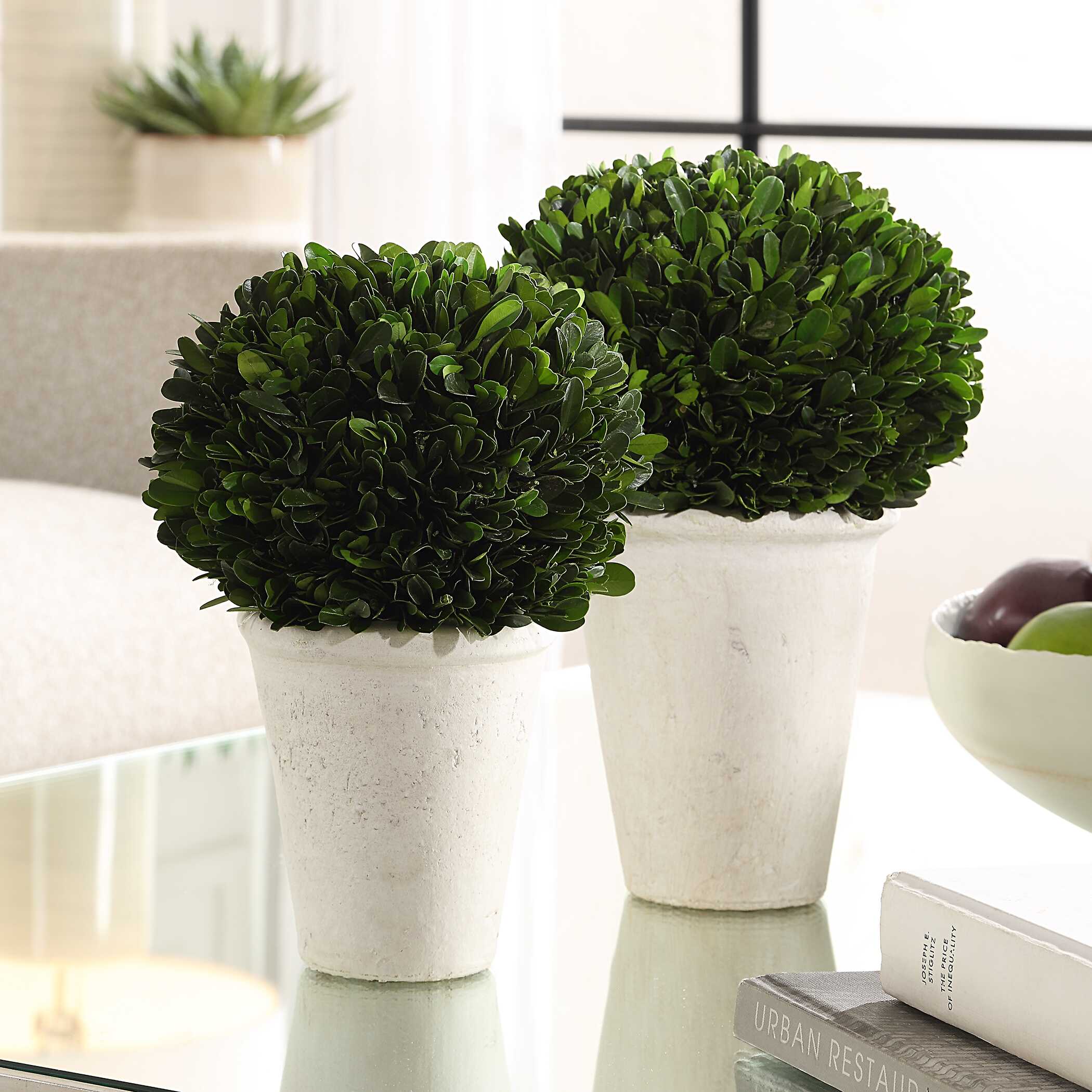 UTTERMOST社製 Preserved Boxwood彫像・置物2個組 UTT-60224